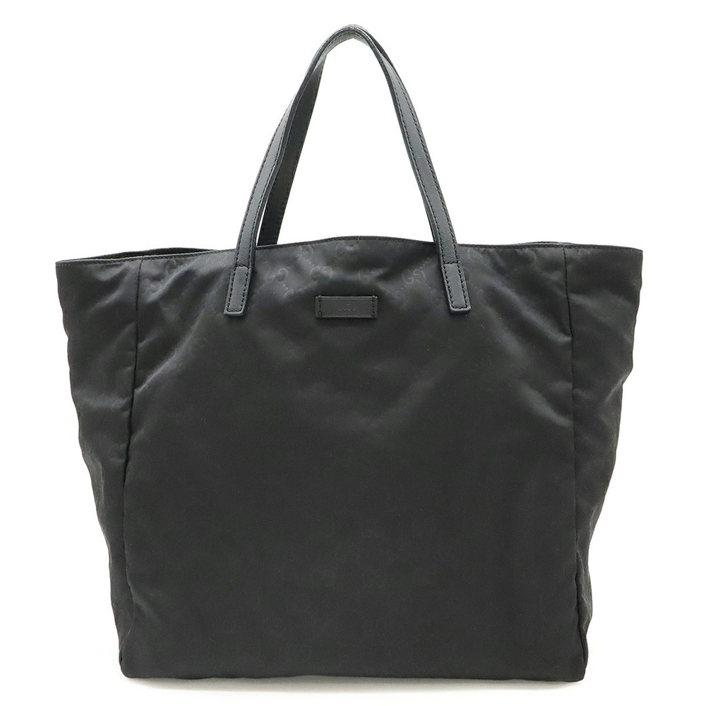 Gucci GG Tote Bag Handbag Leather Black